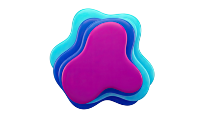 Abstract Fluid Shapes in Shades of Blue and Purple