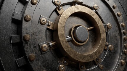 Vault door close-up showing secure mechanism and sturdy structure