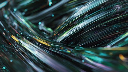 Exploring the details of cyber material with vibrant colors and flowing lines in a digital setting