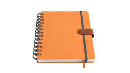 Orange Spiral Notebook with Leather Strap