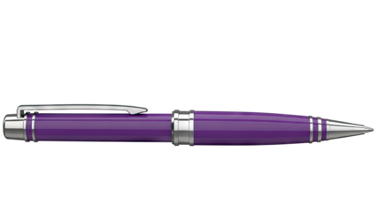 Purple Ballpoint Pen with Silver Accents