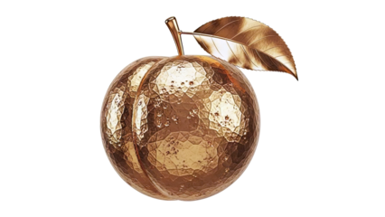 Golden Peach with Leaf