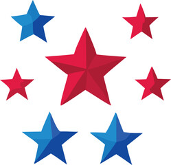 Fototapeta premium Vibrant stars in patriotic colors Vector