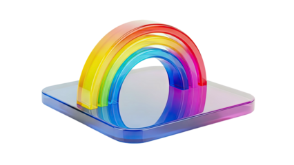 Translucent Rainbow Arch on a Rectangular Base