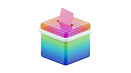 Rainbow Ballot Box with Pink Ballot