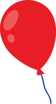 Single red balloon floating gracefully Vector