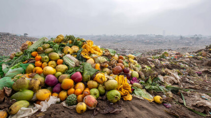 land with garbage, Garbage dump landscape of ecological damage contaminated land., plastic scrap in landfill, environmental problems pollution, waste or trash from household in waste landfill