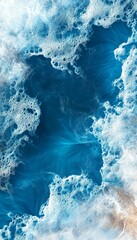 Fototapeta premium Mesmerizing Hypnotic Ocean Depths Impressionistic Painting with Indigo, Cyan, and White Swirls