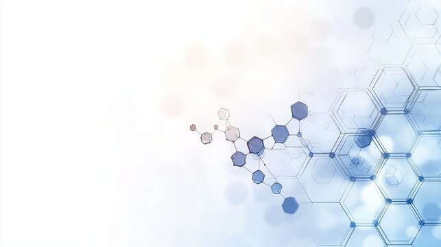 Exploring Digital Technology with Blue and White Glowing Textures and Chemical Structures - Powered by Adobe