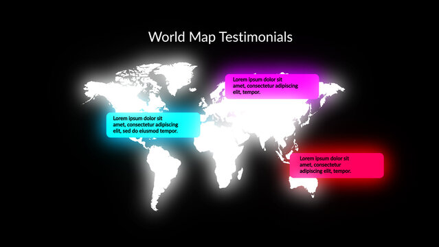 HUD Neon Maps World Map Testimonials