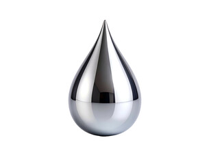 Fototapeta premium Silver Teardrop Shaped Metallic Object.