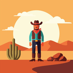 Desert landscape with sand dunes at sunrise or sunset.