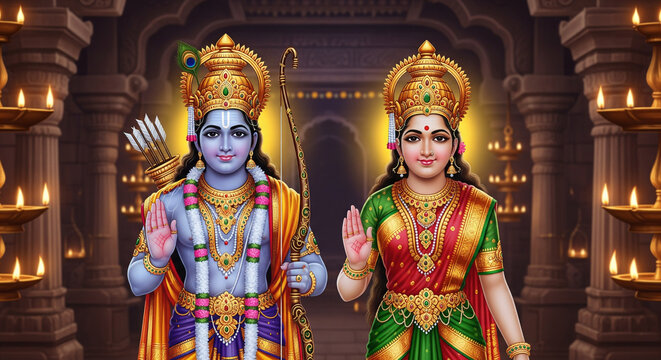 Lord rama and sita image hd wallpaper for ram navami festival hindu god and goddess pictures