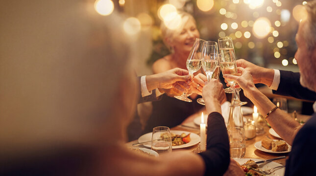 Friends celebrating a special occasion making a toast