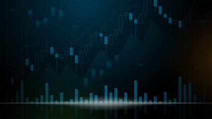 stocks background design with candlestick and bar graphs for analyzing market trends and making investment decisions
