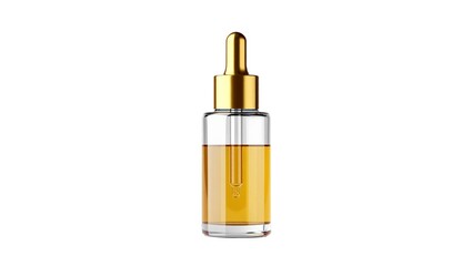 Naklejka premium Luxury serum bottle, minimalist design, elegant glass, transparent container, dropper included, skincare packaging, cosmetic product, beauty routine, anti-aging treatment, facial serum, premium appear