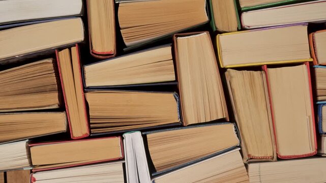 Stacked Books Background Representing Education and Lifelong Learning, Concept of continuous knowledge acquisition, reading, self education, and intellectual growth