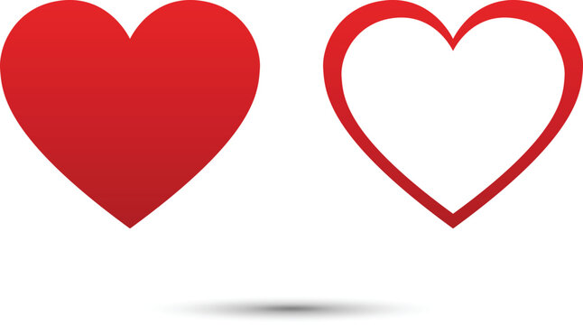 Heart shape design for love symbols, valentines day related designs and frames, Red heart formed by Available in vector EPS format