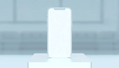 Mobile Phone Mockup on White Stand