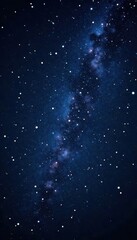 Fototapeta premium Sparkling stars scattered across a deep black night sky , Milky Way, celestial bodies