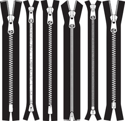 Zipper Fasteners Vector Illustration Technical Cad Drawing Template © MstHazara