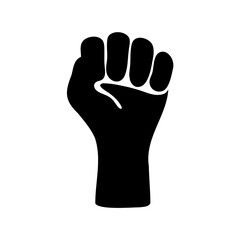 Obraz premium Black fist symbol of solidarity and resistance against oppression on white background