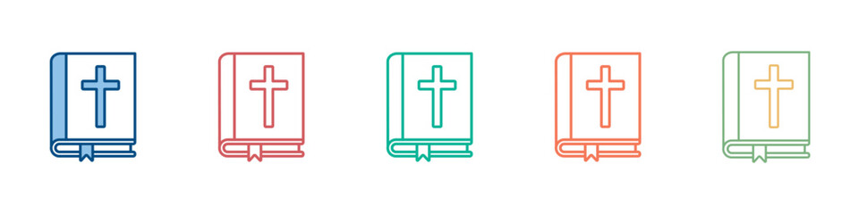 Fototapeta premium Bible Icon Set Multiple Style Collection 