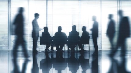 Business meeting in office with blurred motion