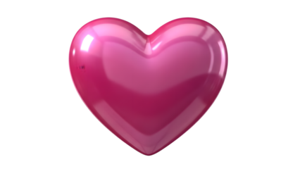 Pink Heart Shape isolated on a transparent background shiny symbol love