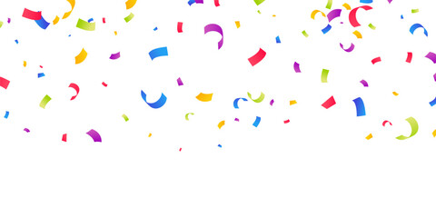 A colorful confetti pattern background with wavy lines, perfect for celebrations. Festive decoration vector illustration.