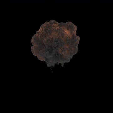 A large firebomb that exploded and rose upwards.