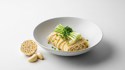 Savory Noodle Dish with Garlic and Scallions