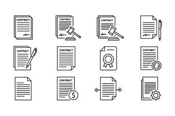 document icons set vector