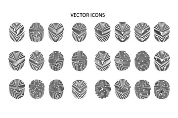 finger print vector icon collection