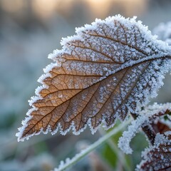 macro-shot-of-frost-on-leaf