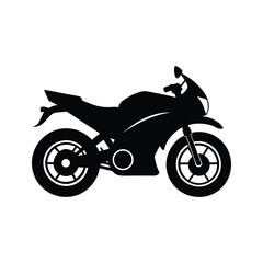 Fototapeta premium Black sport motorcycle silhouette icon isolated on white background