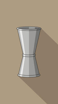 Illustration Of A Silver Jigger For Accurate Cocktail Measurement And Preparation