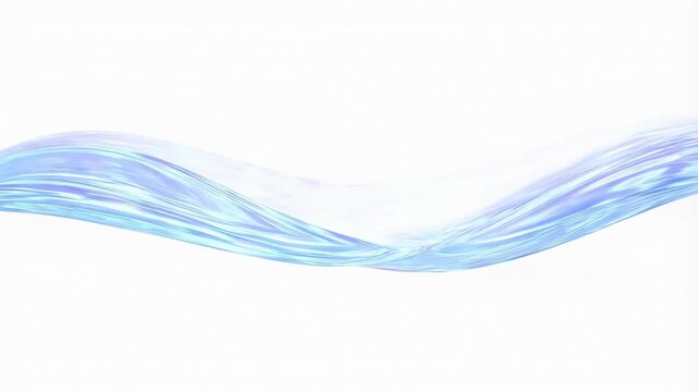 Blue liquid wave flowing across white background in seamless motion loop