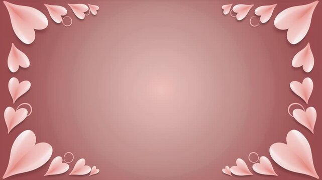 A serene gradient background featuring an elegant frame of soft pink hearts perfect for expressing romantic sentiments