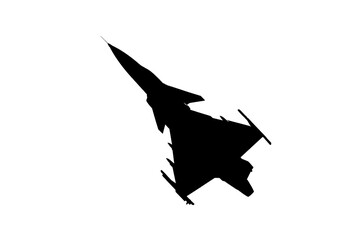 Fighter jet icon. Modern Fighter Jet Silhouette Isolated on transparent, isolated  Background