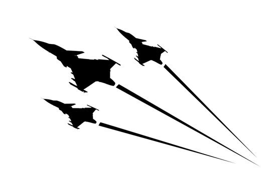 Fighter jet icon. Modern Fighter Jet Silhouette Isolated on transparent, isolated  Background