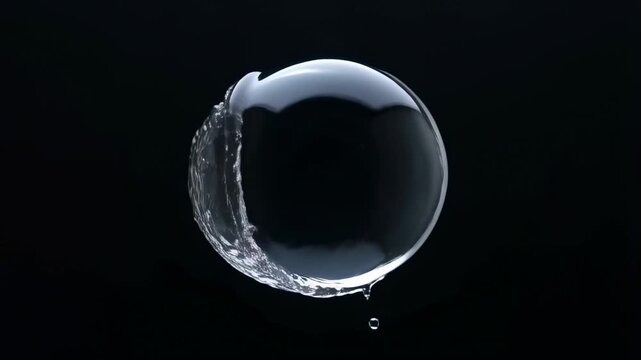 Captivating closeup of a soap bubble transforming and popping in slow motion