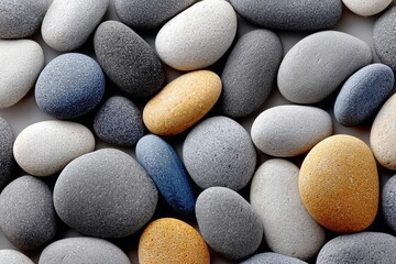 Stunning Artistic Arrangement of Colorful Natural River Stone Pebbles for Modern Decorative Backdrop