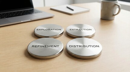 Business Process Discs on a Workspace Desk