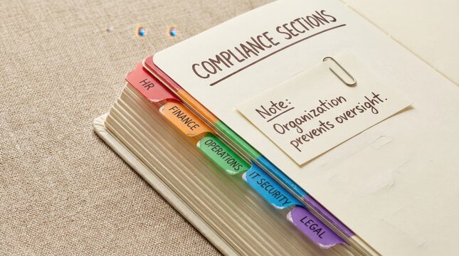 Compliance Sections Document With Labeled Tabs