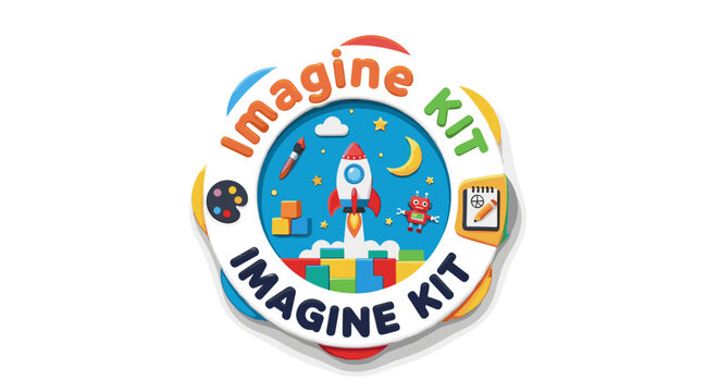 Colorful Imagine Kit Logo with Rocket.