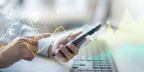 Mobile Digital Finance and Currency Exchange with Real-Time Market Analytics.