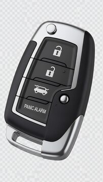 Modern car key with remote lock isolated on transparent background shows convenience key car vehicle automobile transport security transportation electronic unlock lock buy driver keys
