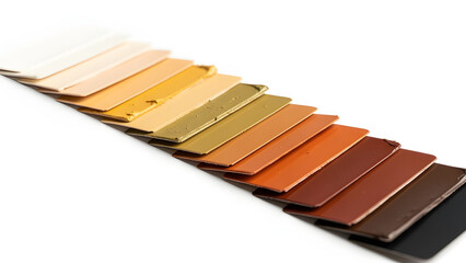 A stack of brown chocolate bars arranged like a brick wall on a white background with a red vector illustration of a house roof