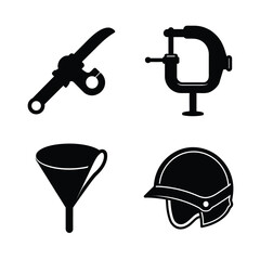Industrial and Construction Tool Silhouette Collection